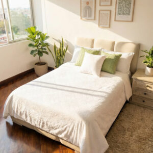 duvet relieve beige claro con relieve floral