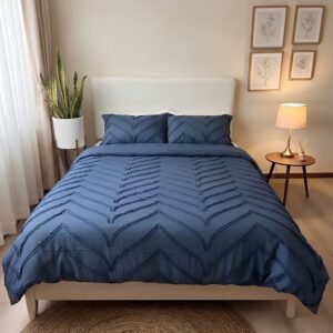 Home 230 duvet textura líneas onduladas azul