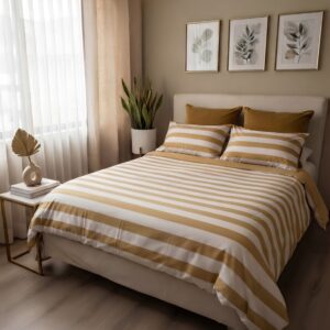 261 duvet premium reversible linea gruesa blanca y miel:reverso miel