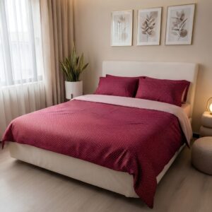 269 duvet premium reversible estampado puntos:reverso estampado línea fina vino