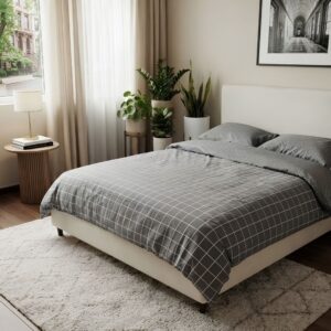Home 276 duvet premium reversible estampado cuadros gris:reverso puntos gris