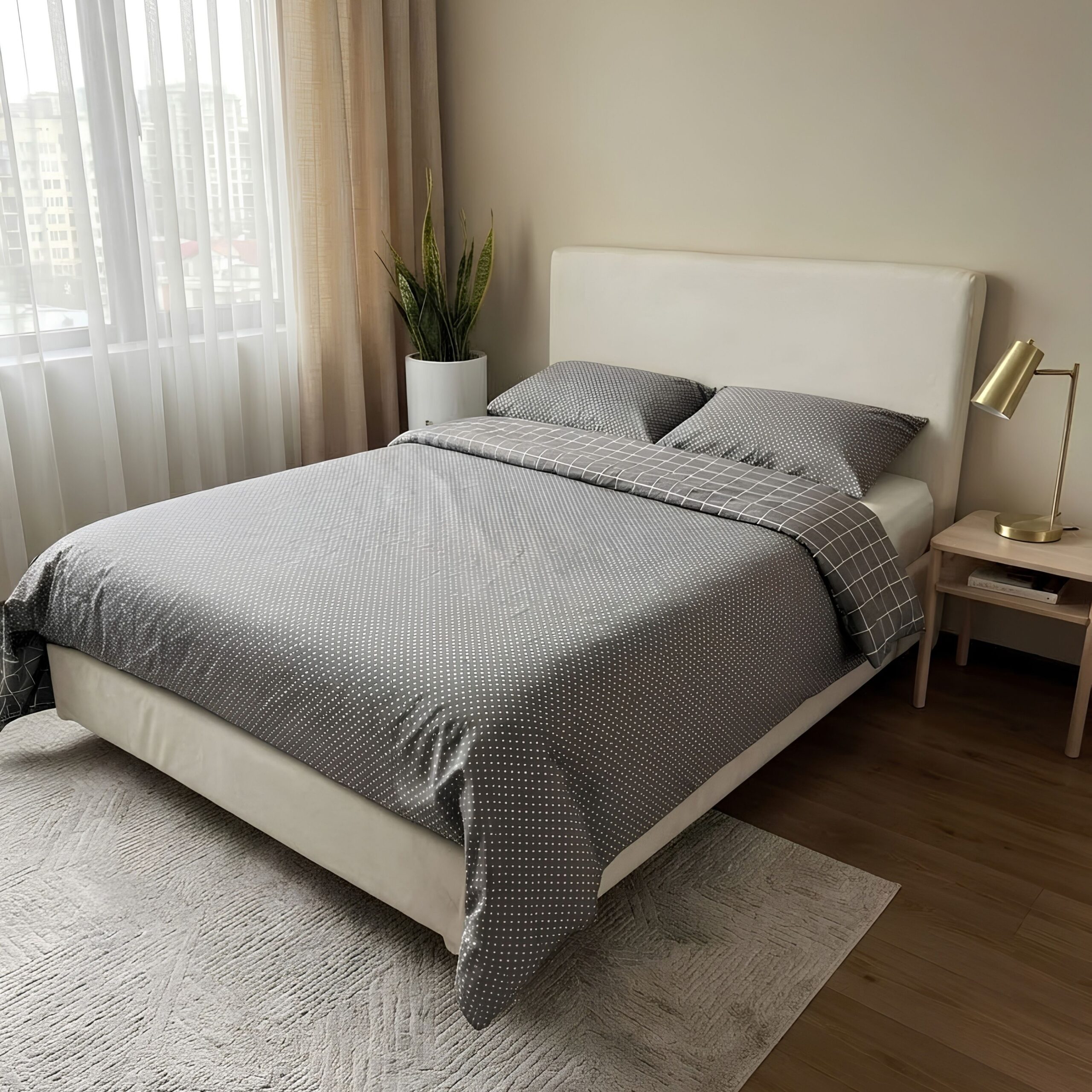 277 duvet premium reversible estampado cuadros gris:reverso puntos gris 277 duvet premium reversible estampado cuadros gris:reverso puntos gris